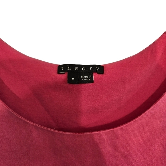 Theory Silk Harida Poignant Dress in Barbie Hot Pink - Picture 6 of 8